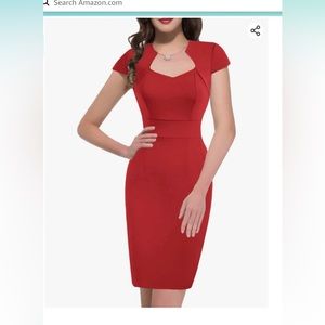 Grace Karin Red Pencil Dress NWOT